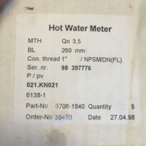 New ABB Hot Water Meter 1" 30 GPM Qmax MTH 230psi B-H 266deg Warranty! Fast Ship - Image 8