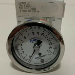 ASHCROFT 25 1009SW 02B 15# INDUSTRIAL DURALIFE GAUGE SIZE 2-1/2" FAST SHIPPING! - Image 1