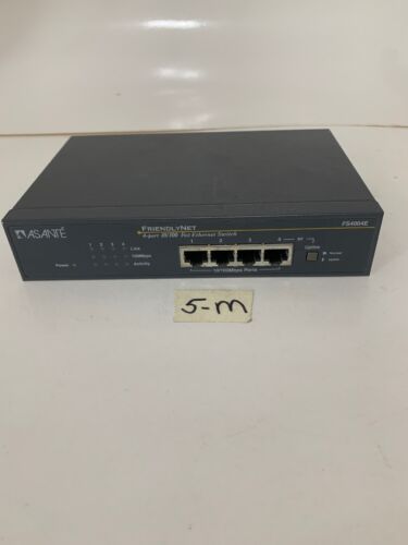 Asante FriendlyNet FS4004E 4-Port Fast Ethernet Switch 10/100Mbps Fast Shipping! Main Image