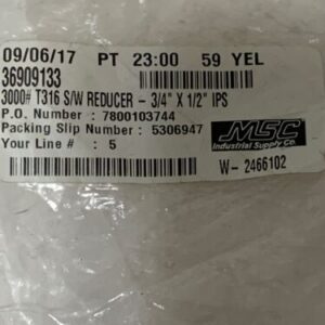 A/SA182 F316/F316L T883 B16 3M 3/4x1/2”Sleeve Stainless steel S/W REDUCER 2QTY. - Image 5