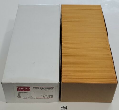 *NEW* BOX OF 500 Sparco Brand 01358 Coin Envelopes 2½"x4¼ Sub 20 Brown +Warranty Main Image