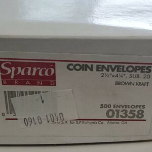 *NEW* BOX OF 500 Sparco Brand 01358 Coin Envelopes 2½"x4¼ Sub 20 Brown +Warranty - Image 5