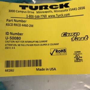 NEW Turck Molded Cordset RSCD RKCD 4460-2M U-50080 Warranty Fast Shipping - Image 2