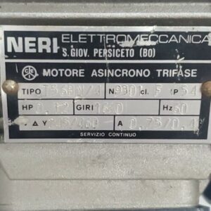 *PREOWNED* NERI T56BN/4 0.12HP Motore 245/460V 1680RPM 60Hz .75A/.4A + Warranty! - Image 2