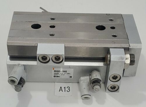 *PREOWNED* SMC MXQ25-50AS Slide Table Guided Cylinder 0.15-0.7 MPa + Warranty! Main Image