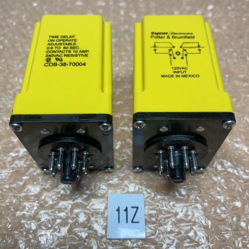 (2)NEW NO BOX- Potter & Brumfield CDB-38-70004 0.6-6Sec 10A 240VAC || Fast Ship! Main Image
