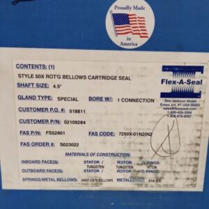 *NEW* FLEX-A-SEAL FS52601 Style 50X ROT'G Bellows Cart Seal 4.5" Shaft Size - Image 20