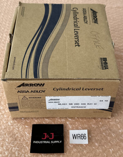 NEW IN BOX- Arrow ASSA ABLOY MLX81-SB-26D-306-R21 Cylindrical Leverset FAST SHIP Main Image