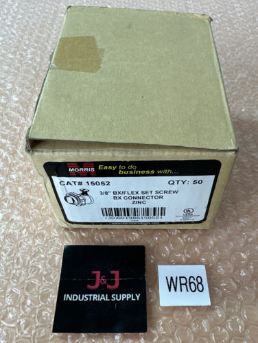(48) NEW IN BOX- Morris 15052 3/8” BX/Flex Set Screw BX Connector Zinc FAST SHIP Main Image