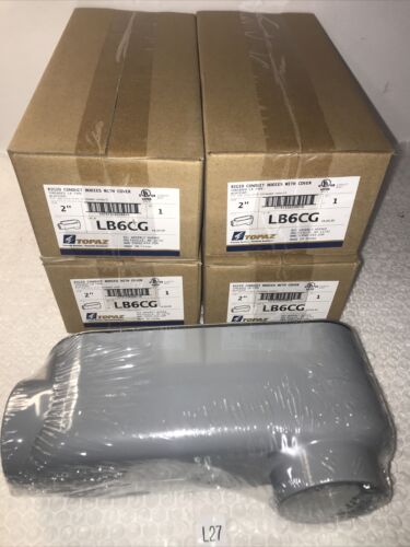 * New (Lot of 5) Topaz LB6CG 2" Threaded Rigid Conduit Bodies with Cover # Main Image