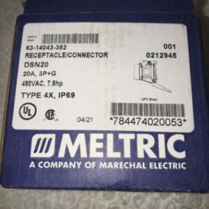 * NEW MELTRIC 63-14043-352 RECEPTACLE/CONNECTOR DSN20 20A 480VAC# - Image 2
