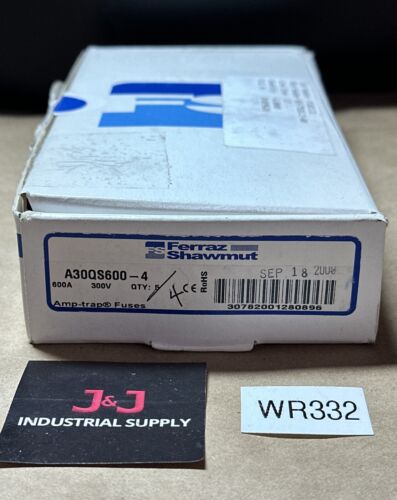 LOT OF (4) NEW- Ferraz Shawmut A30QS600-4 Amp-Trap Fuses 600Amp 300V + WARRANTY! Main Image