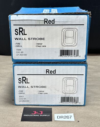 (2) NEW-System Sensor SRL Strobe Light Fire Alarm Wall Mounted 2-Wire Clear Lens Main Image