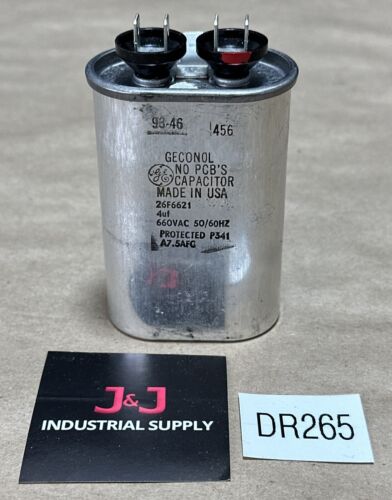 NEW- General Electric Geconol Capacitor Capacitor 26F6621 4uf 660VAC 50/60Hz Main Image