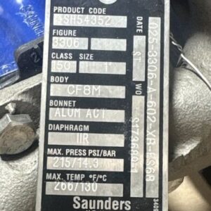 NEW Crane Saunders ESM68 Diaphragm Valve W/ Saunders 025-3306-A-602-XB-FS68 6Bar - Image 6