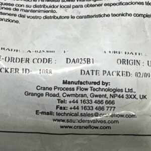 *BRAND NEW* Saunders Crane DA025B1 Replacement Valve Diaphragm A-025300-1β πΊπΈ - Image 4