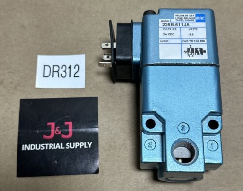 NEW- Mac Valves 225B-611JA Solenoid Valve 225B611JA 24V-DC / 8.5 Watts +WARRANTY Main Image