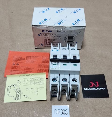 *NEW* Eaton FAZ-C30/3-NA Citcuit Breaker 30A C 3Pol 480Y/277VAC 102253 +Warranty Main Image