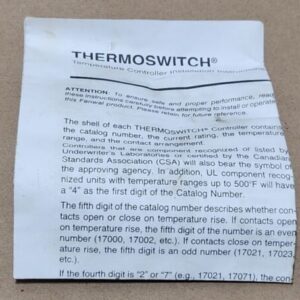 Fenwal 01-017002-000 Thermoswitch Control 5/10A 120/240Vac -100-600°F Warranty - Image 8