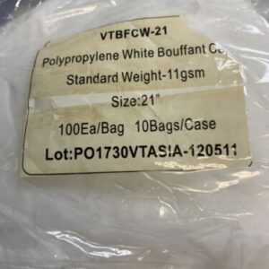 Large Lot Of Valutek Polypropylene White Bouffant Cap Assorted Sizes - Image 3