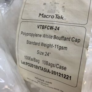 Large Lot Of Valutek Polypropylene White Bouffant Cap Assorted Sizes - Image 4