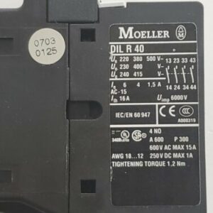 *NEW* Moeller DILR40 Contactor 600VAC Max 60Hz 15 Amp 220-240V 50/60Hz +Warranty - Image 7