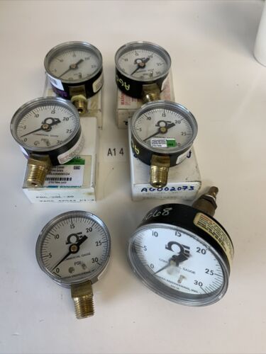 Omega Engineering &Ashcroft Pressure Gauges (Lot Of 7)(see Desc.)Fast Shipping! Main Image