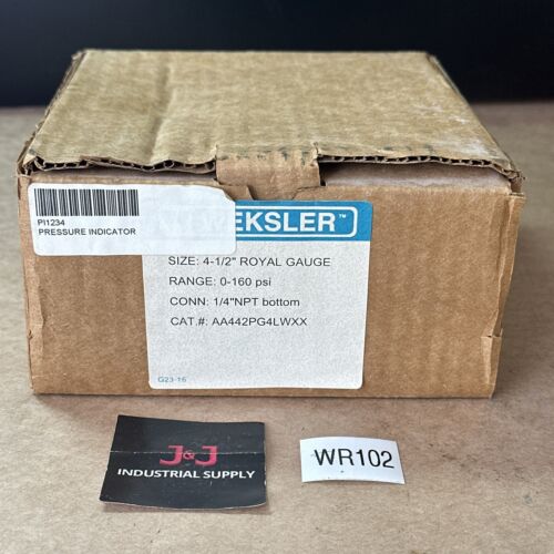 NEW IN BOX- WEKSLER 4-1/2” Royal Gauge AA442PG4LWXX 1/4” NPT Bottom 0-160PSI Main Image
