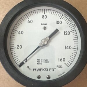 NEW IN BOX- WEKSLER 4-1/2” Royal Gauge AA442PG4LWXX 1/4” NPT Bottom 0-160PSI - Image 4