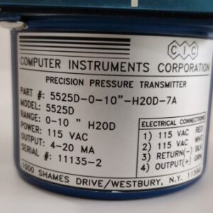 *BRAND NEW* Computer Instruments 5525D-0-10"-H20D-7A Pressure Transmitter 0-10" - Image 3