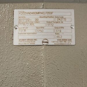 *NEW* Stober K202VN0460MR140/050F Gearbox 1.1Hp .8kW 1750Rpm 46.2:1 + Warranty! - Image 9