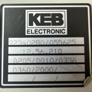 PREOWNED- KEB Combivert 12.56.210 220/240V 5.5KVA Cont. Cap 16A Max 4.0KW Max 4P - Image 3