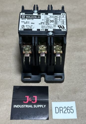 NEW - Square D 8910DPA33V02 30A 120V 3-Pole 3-Phase Definite Purpose Contactor Main Image