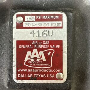 PREOWNED W/ NEW BASE- AAA Products Air/Gas Gen Purpose Valve 416V 150PSI Max - Image 3