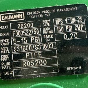 NEW- Baumann 26200 Control Valve & Fisher 41B8558X012 Positioner + WARRANTY ๐บ๐ธ - Image 5