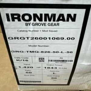 New Ironman Grove Gear Gear Reducer GRG-TMQ-826-50-L-56 50:1 Warranty - Image 1