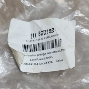 *BRAND NEW* Grainger 6GD18B Brass Ball Valve 1-1/2" FxF 1/2Psi 600 WOG +Warranty - Image 6