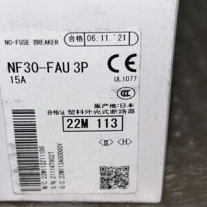 Mitsubishi NF30-FAU 3-Pole Circuit Breaker 15 Amp 240 VAC - Image 5