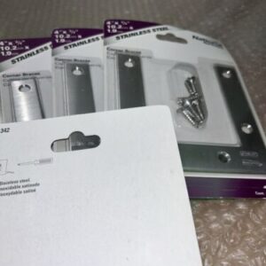 (7) National Hardware Flat Corner Brace, Stainless Steel4" x 3/4" N348-342 - Image 3