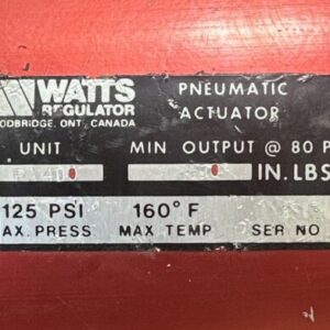 PREOWNED WATTS Pneumatic Actuator PA-400 400in-lbs@80PSI, 125PSI MAX + WARRANTY! - Image 6