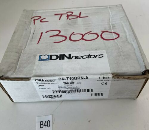*NIB* DN-T10GRN-A DINnector Terminal Block Green 30A 600V (100pcs/Box) Main Image