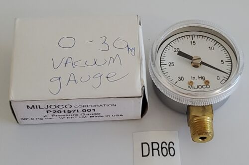 *NEW IN BOX* Miljoco Corporation P20157L001 2" Pressure Gauge 30"-0 Hg +Warranty Main Image