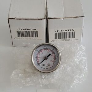 *NEW* LOT OF 2 Zoro Select 4FMT2A Pressure Gauges 0 To 30 Psi Stainless Steel - Image 1