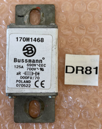 PREOWNED, Good Condition- Bussman 170M1468 Fuse 690V 125A + Warranty/Fast Ship! Main Image