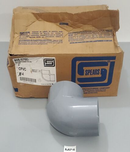 *NEW IN BOX* LOT OF 4 Spears 806-030C 3" CPVC 90° Elbow Socket SCH80 + Warranty Main Image