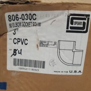 *NEW IN BOX* LOT OF 4 Spears 806-030C 3" CPVC 90° Elbow Socket SCH80 + Warranty - Image 9