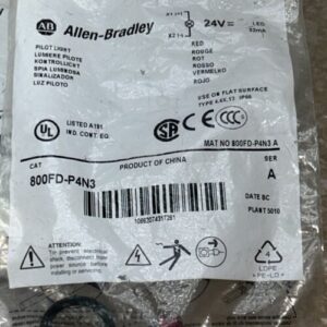 (6)ALLEN BRADLEY 800FD-P4N3 PILOT LIGHT RED LED 24VDC/AC SERIES A NIB - Image 2