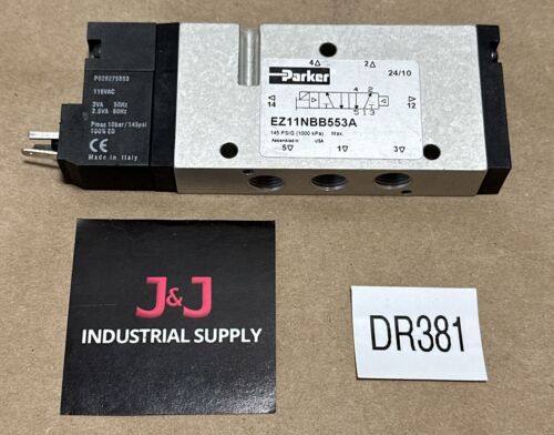 NEW- Parker EZ11NBB553A Single Solenoid Valve Air Ret 2-Pos 145Psig + WARRANTY! Main Image