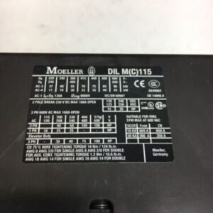 Moeller DIL M115 Contactor 160A Open 600V 3 Pole 190-240v Coil Warranty! - Image 5