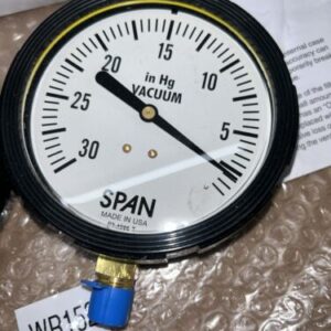 (2)SPAN LFS-310-30”VAC-G PRESSURE GAUGES 0-30 SPEC. (1) Has Plastic Cracked Of - Image 2